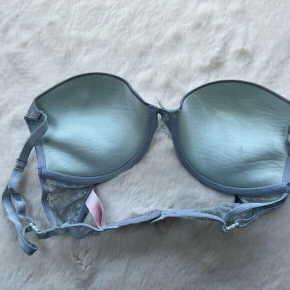 Victoria’s Secret Dream Angels Push Up Rhinestone Bra Light Gray size 32D - Picture 5 of 9